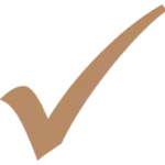 Brown checkmark indicating a completed task or approval
